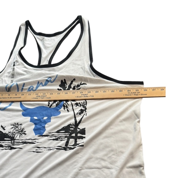 Under Armour Project Rock Tank Men’s XXL NWT White Blue Graphic - Picture 4 of 9